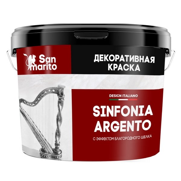 Краска San Marito Sinfonia Argento Z121NK01 декоративная с эффектом благородного шелка (1 кг)