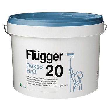 Краска FLUGGER Dekso 20 H2O для внутренних работ 30803 полуматовая, база 1 (9,1л)