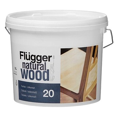 Лак FLUGGER Natural Wood 20 Lacquer silk matt 94819 для мебели полуматовый (3л)
