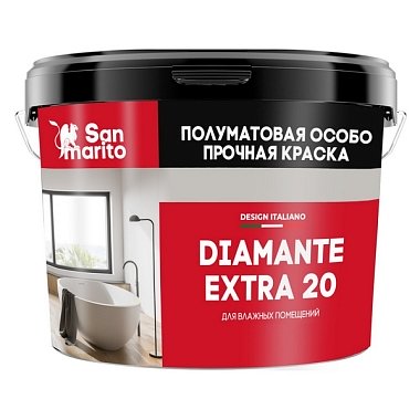 Краска San Marito Diamante Extra 20  Z131AN27 полуматовая особо прочная база А (2,7 л)